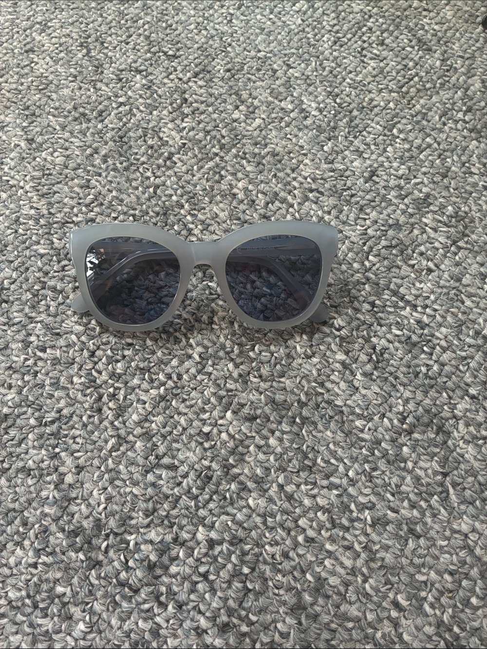 J. Crew Frosted Gray Cat-Eye Sunglasses with Dark Lenses